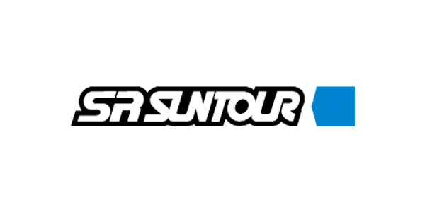 Logotipo de Suntour, que representa la colaboración de Linbo Transportation Tech con la reconocida marca de componentes para bicicletas de primer nivel.